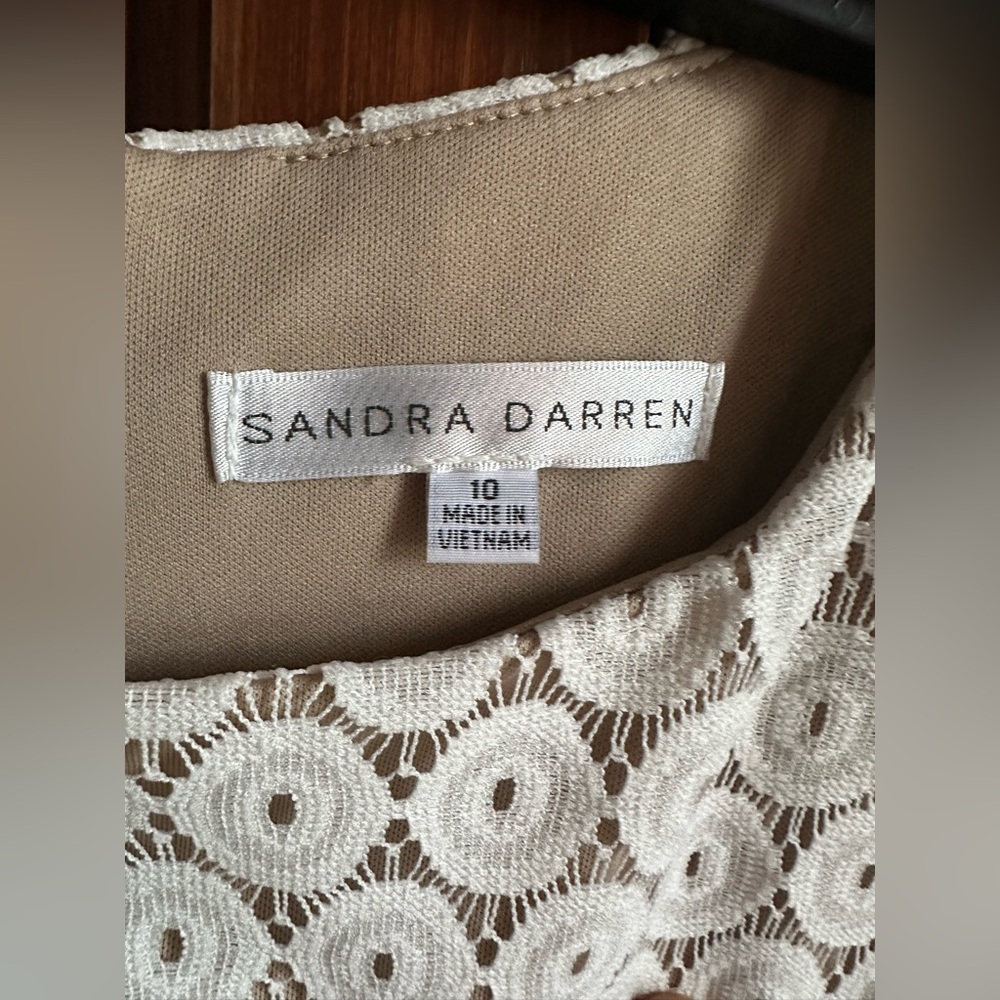 *** NWT SANDRA DARREN LACE COLOR-BLOCK SHEATH MIDI DRESS - Picture 4 of 7